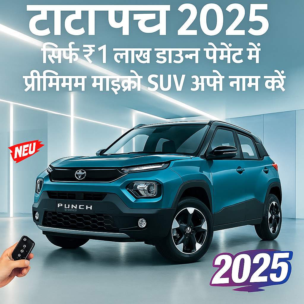 टाटा पंच 2025 प्रीमियम माइक्रो SUV, 1 लाख डाउन पेमेंट ऑफर, Tata Punch 2025 फीचर्स और माइलेज