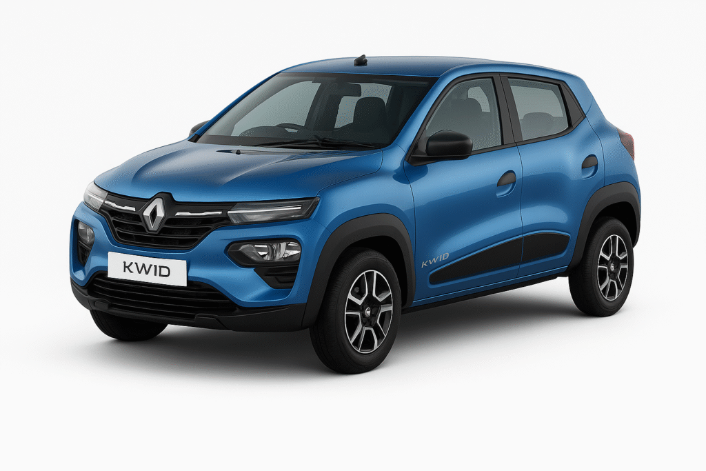 renault kwid in vibrant blue
