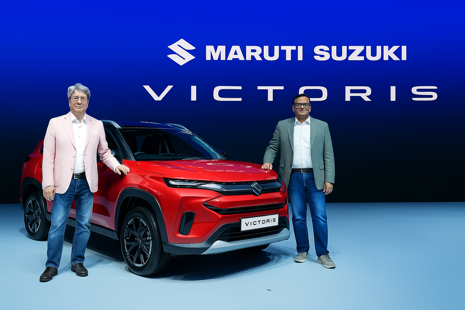 Maruti Suzuki Victoris SUV with Six Airbags deployed, cutaway interior view highlighting safety features.